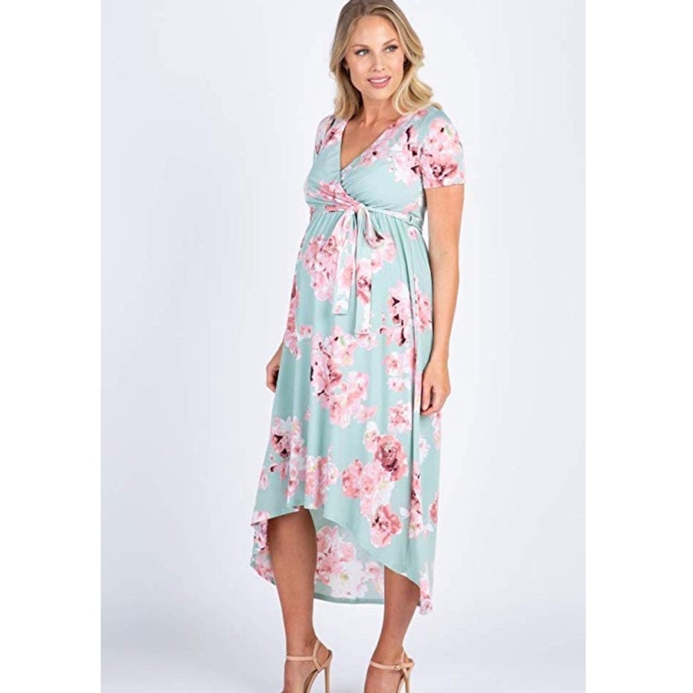 PinkBlush Maternity dress faux wrap nursing